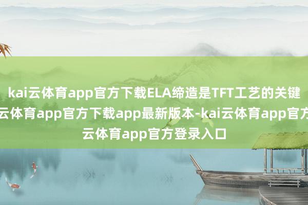 kai云体育app官方下载ELA缔造是TFT工艺的关键部件-kai云体育app官方下载app最新版本-kai云体育app官方登录入口